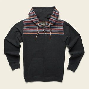 Howler Brothers Shaman Zip Hoodie Men Large Black Jaquard Sweatshirt